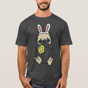 Pocket Easter Pug Feet Bunny Dog Lover Owner Men W T-Shirt