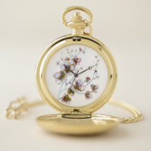 Pocket floral watch for women