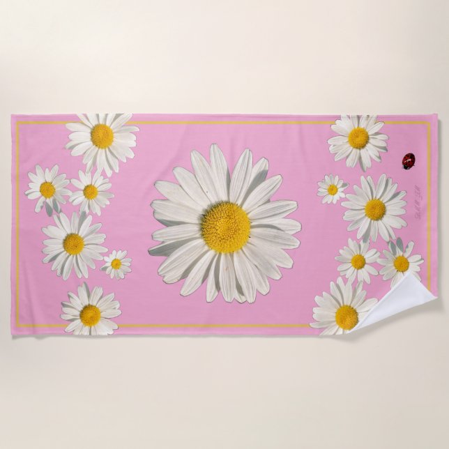Pocket full of daisies beach towel.  towel (Front)