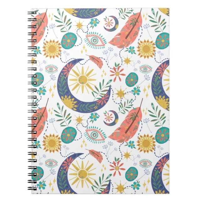 Pocket Full of Glimmers Celestial Boho Spiral Note Notebook (Front)