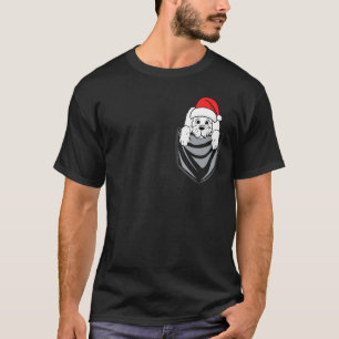 Pocket Graphic Maltese Dog Christmas T-Shirt
