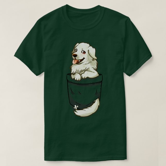 Pocket Great Pyrenees Dog  T-Shirt (Design Front)