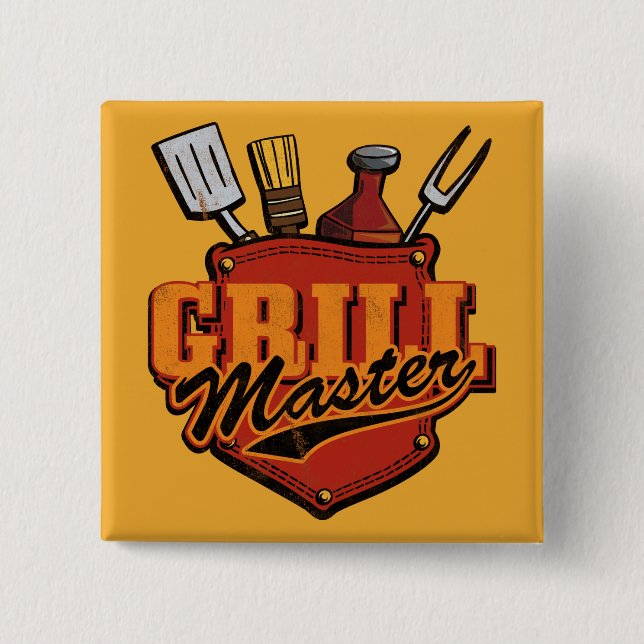 Pocket Grill Master 15 Cm Square Badge (Front)