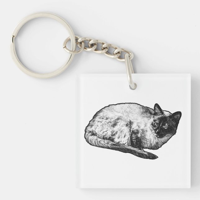 Pocket halftone calm key ring (Front)