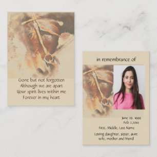 Pocket Keepsake Remembrance Memorial for Horse Fan Business Card