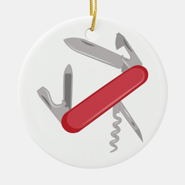 Pocket Knife Ceramic Tree Decoration (Front)