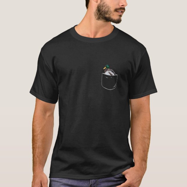 Pocket Mallard Duck Funny Mallard Duck In Pocket T T-Shirt (Front)
