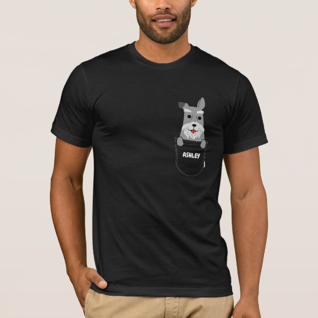 Pocket Miniature Schnauzer puppy cute dog T-Shirt (Front)