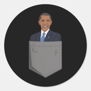 Pocket Obama  Classic Round Sticker