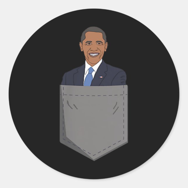 Pocket Obama  Classic Round Sticker (Front)