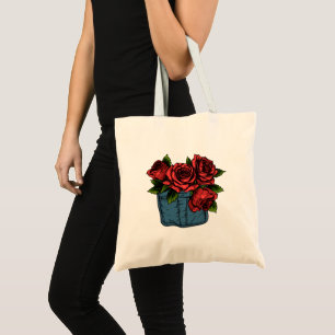 Pocket of Roses Tote Bag
