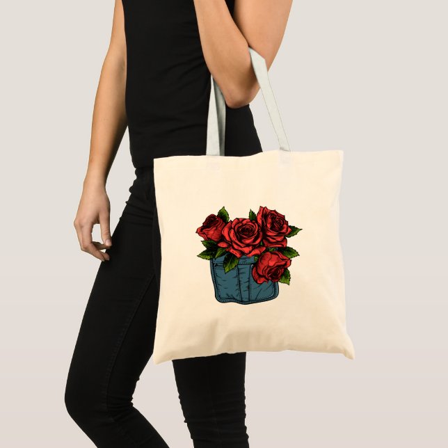 Pocket of Roses Tote Bag (Front (Product))