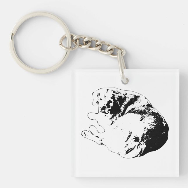 Pocket Outline, Curled Pal Key Ring (Front)