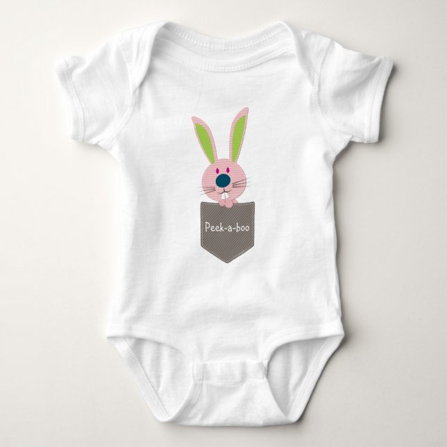 POCKET PALS :: Bunny Rabbit 1 Baby Bodysuit (Front)