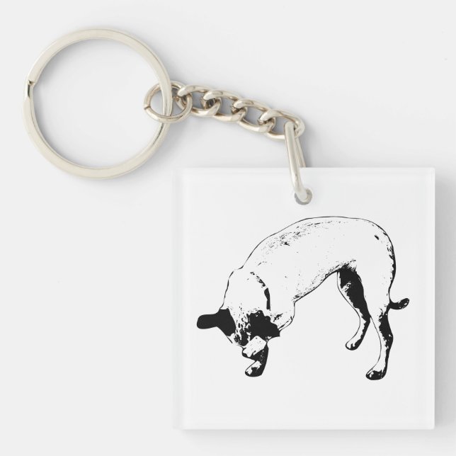Pocket Peek Pup Key Ring (Front)