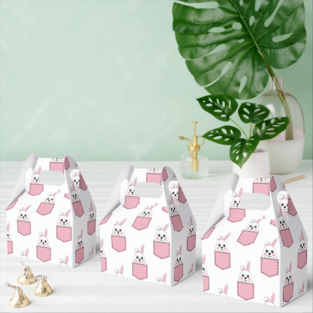 Pocket Pet Bunny Pattern Favour Box (Multiple)