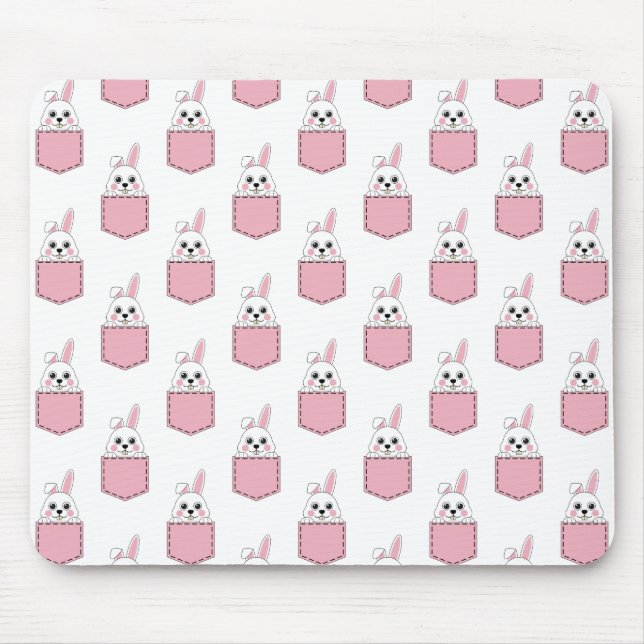 Pocket Pet Bunny Pattern Mouse Pad (Front)
