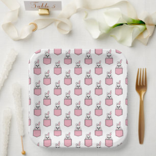 Pocket Pet Bunny Pattern Paper Plate