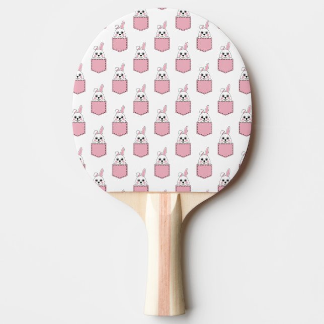 Pocket Pet Bunny Pattern Ping Pong Paddle (Front)