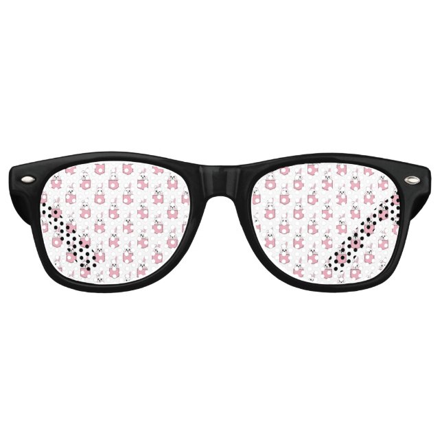 Pocket Pet Bunny Pattern Retro Sunglasses (Front)