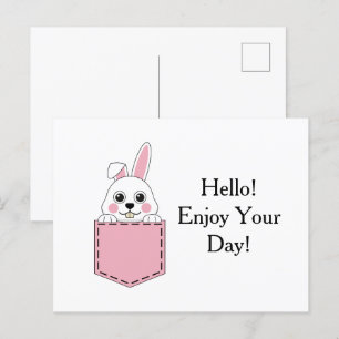 Pocket Pet Bunny Personalise Holiday Postcard