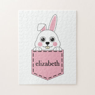 Pocket Pet Bunny Personalise Jigsaw Puzzle
