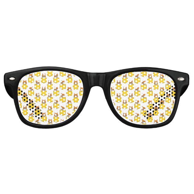 Pocket Pet Cat Pattern Retro Sunglasses (Front)