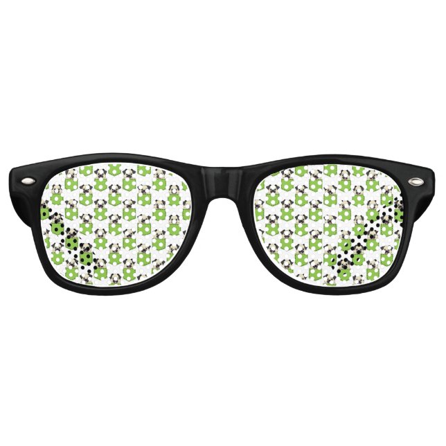 Pocket Pet Dog Pattern Retro Sunglasses (Front)