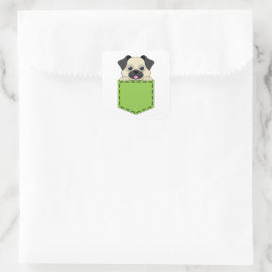 Pocket Pet Dog Personalise Square Sticker