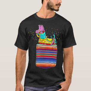 Pocket Pinata Meican Fiesta Cinco De Mayo  T-Shirt