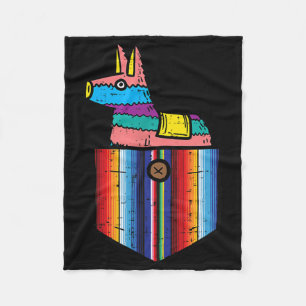 Pocket Pinata Serape Cinco De Mayo Mexican Fiesta Fleece Blanket