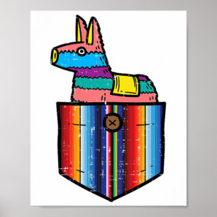 Pocket Pinata Serape Cinco De Mayo Mexican Fiesta Poster
