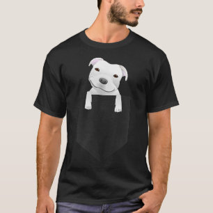 Pocket Pitbull White Puppy Cute T-Shirt