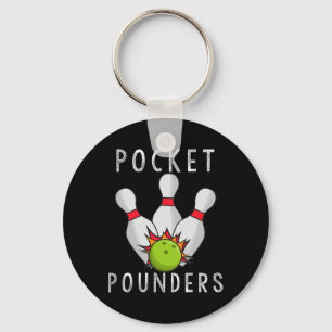 Pocket Pounders Bowling Team League Casual Cotton Key Ring