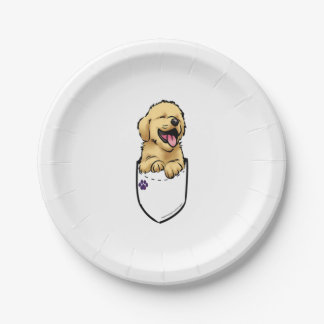 Pocket Puppiez - Golden Retriever  Paper Plate
