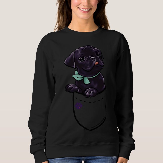 Pocket Puppiez - Pug Black Classic T-Shirt 479 Sweatshirt (Front)