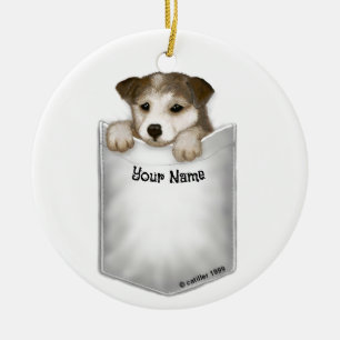 Pocket Puppy Dog Ceramic Ornament