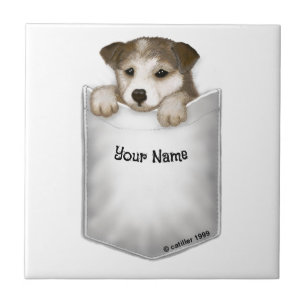 Pocket Puppy Dog  Ceramic Tile
