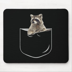 Pocket Racoon Shirt, Funny Racoon In Pocket Gift Mouse Pad