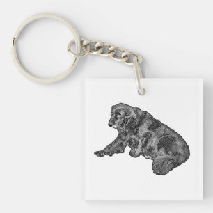 Pocket Retriever, Gentle Holiday Wink Key Ring