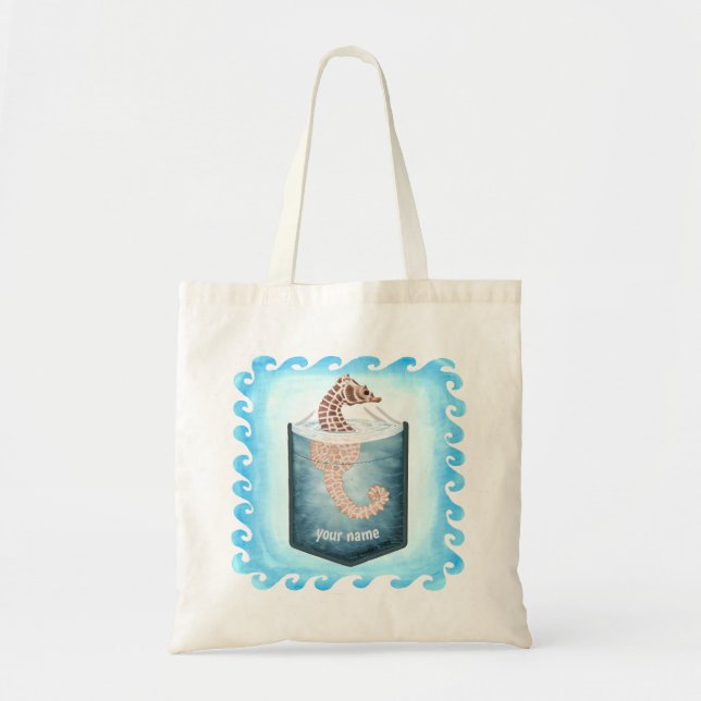 Pocket Seahorse tote Bag  (Front)