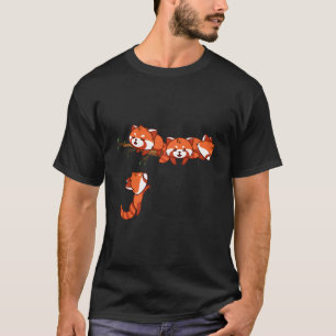 Pocket Series Red Panda Playing Bear T-Shirt