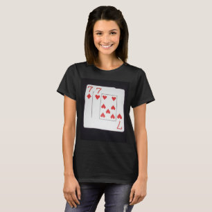 Pocket Sevens Poker Cards, Ladies Tshirt