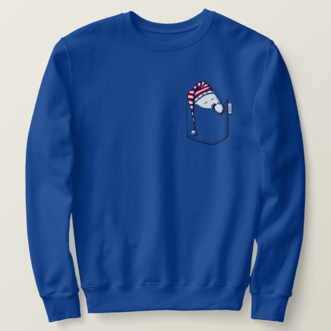 Pocket Sleeper Westie KiniArt Sweatshirt (Design Front)