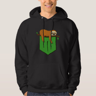 Pocket Sloth Green Pocket Lazy Sloth Hoodie