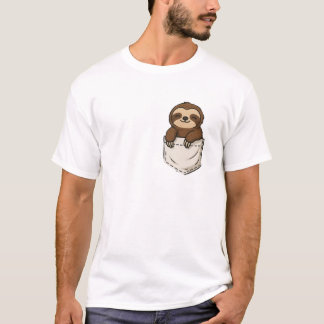 Pocket Sloth & Purple Silver Parachute Sloth back T-Shirt