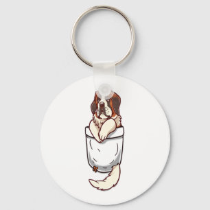 Pocket St Bernard Puppy  Key Ring