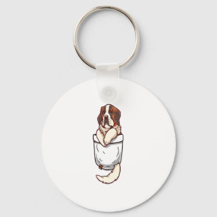 Pocket St Bernard Puppy Key Ring
