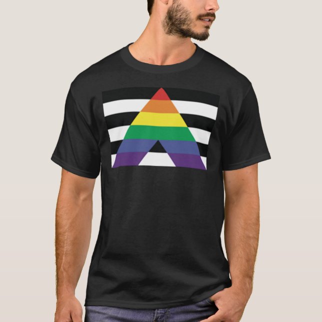 Pocket Straight Ally Pride Flag  Essential T-Shirt (Front)