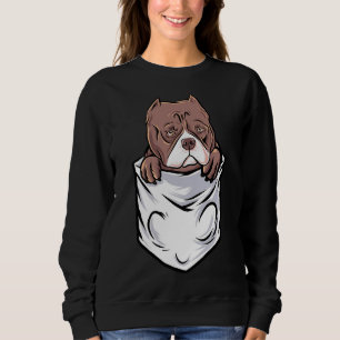 Pocket Style Adorable Pit Bull Terrier Puppy Funny Sweatshirt
